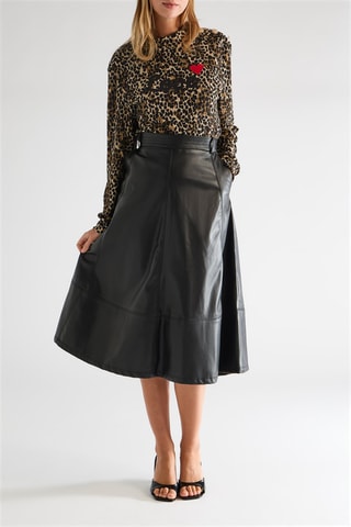 Jupe midi taille haute - Noir