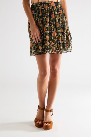 Jupe patineuse taille haute - Noir