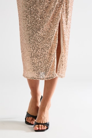 Jupe midi taille haute - Rose