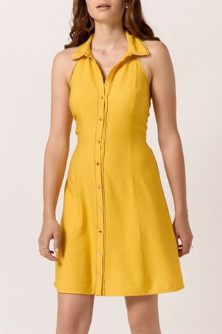 Robe chemise Jaune safran