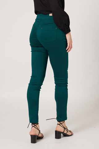 Jean skinny taille haute Vert foncé
