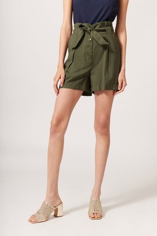 Short taille haute Kaki