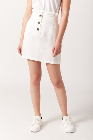 Jupe droite taille haute Ecru