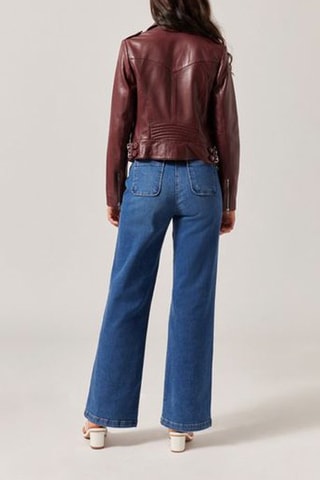 Veste en cuir d’agneau Bordeaux