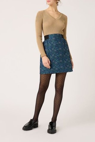 Jupe droite taille haute Bleu marine