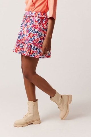 Jupe patineuse taille haute Bulle rose