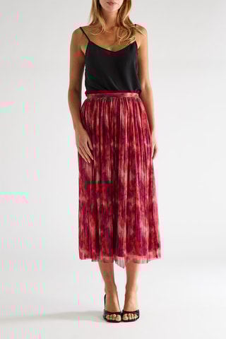 Jupe midi taille haute - Rouge