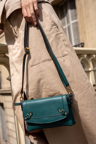 Sac bandoulière en cuir Joe - Doré et vert
