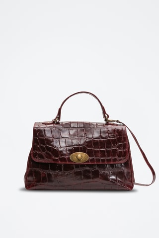 Mala de couro Lisa - Bordô