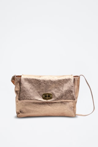 Sac bandoulière en cuir Ana - Argenté et rose