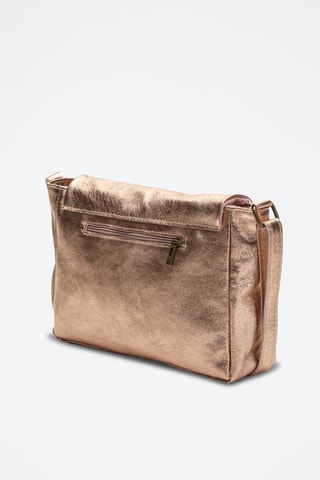 Sac bandoulière en cuir Ana - Argenté et rose