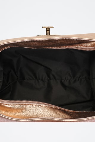 Sac bandoulière en cuir Ana - Argenté et rose