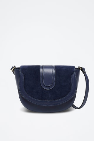 Sac bandoulière en cuir de vachette Gwen - Bleu