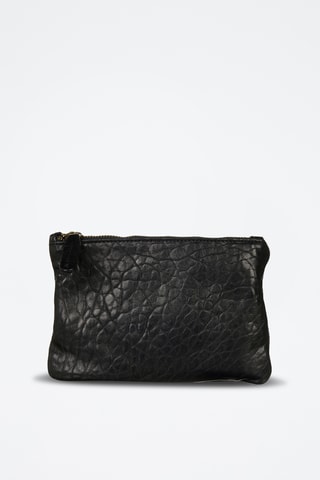 Pochette en cuir d'agneau Zoé - Noir