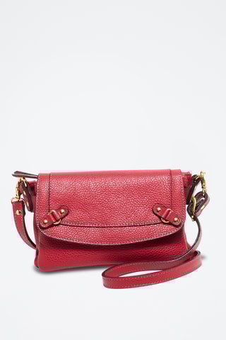 Sac bandoulière en cuir Joe - Doré, noir et rouge