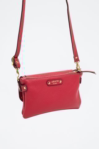 Sac bandoulière en cuir Joe - Doré, noir et rouge