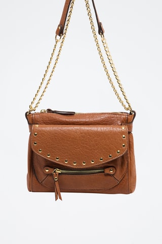 Mala a tiracolo em couro de cordeiro Yasmine - Camel