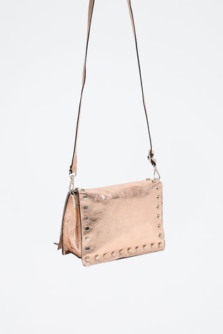 Sac bandoulière en cuir Iris - Doré rose