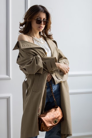 Sac bandoulière en cuir Hero - Doré