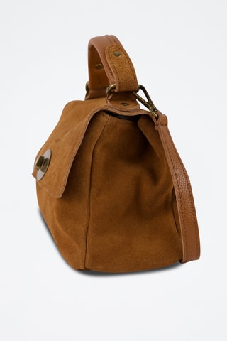 Mala em couro Frange - Camel