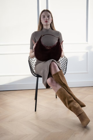 	Sac à main en cuir Siana  - Bordeaux