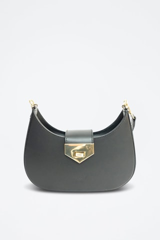 Sac porté épaule en cuir Nella - Noir