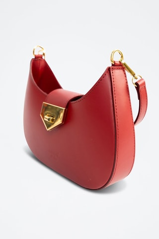 Sac porté épaule en cuir Nella - Bordeaux