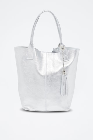 Sac porté épaule en cuir Yana - Argenté