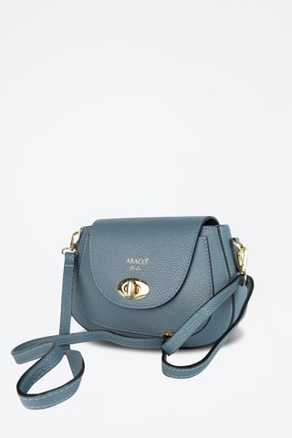 Sac bandoulière en cuir FAE  - Bleu clair