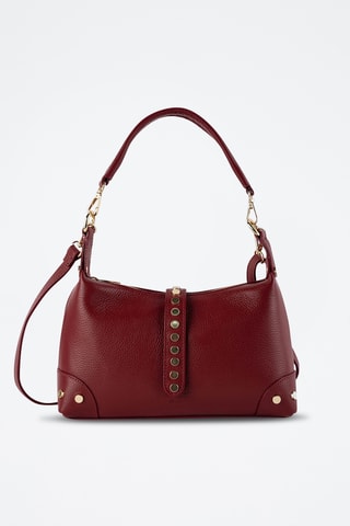 Sac bandoulière en cuir Jim - Bordeaux