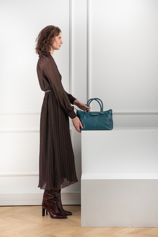 Sac bandoulière en cuir Jett - Bleu canard