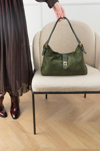 Sac bandoulière en nubuck Ella - Vert