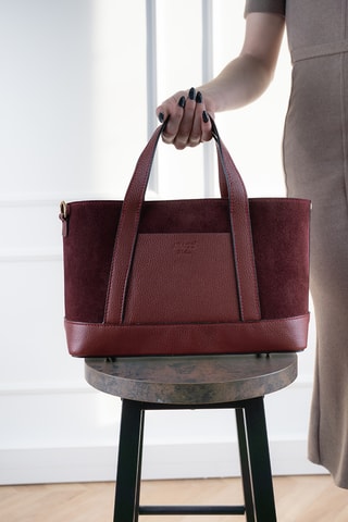 Sac bandoulière en nubuck Belly - Bordeaux
