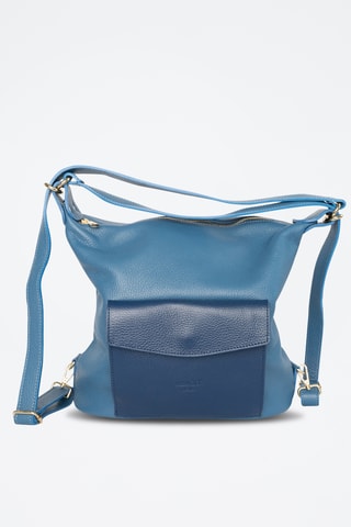 Sac bandoulière en cuir Effia  - Bleu clair