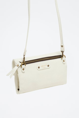 Sac bandoulière en cuir Simone - Blanc et doré