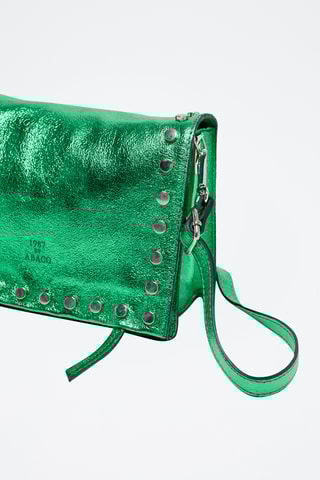 Sac bandoulière Iris - Argenté, noir et vert