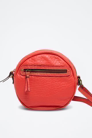 Sac bandoulière en cuir d'agneau Rondo - Corail
