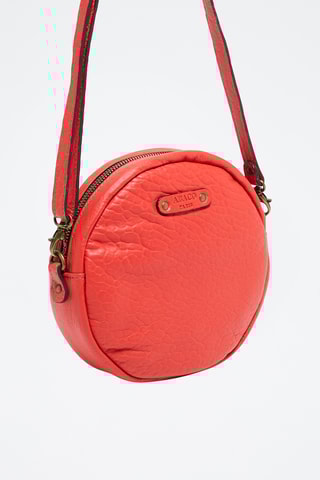 Sac bandoulière en cuir d'agneau Rondo - Corail