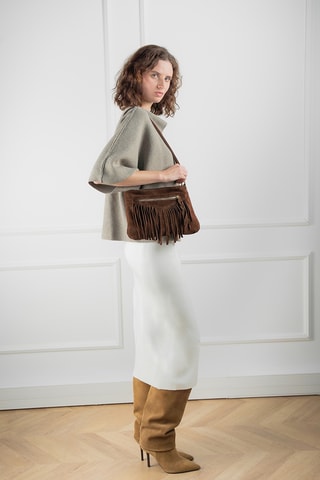 Sac bandoulière en nubuck Nox - Marron