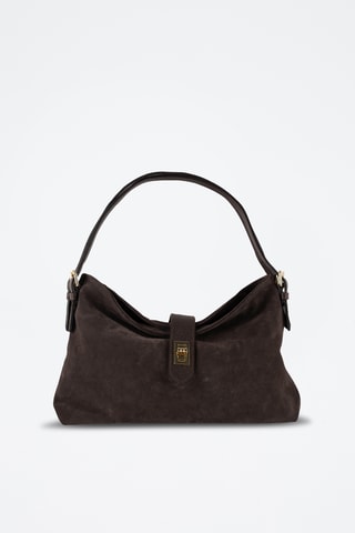 Sac porté épaule en nubuck Ella - Marron