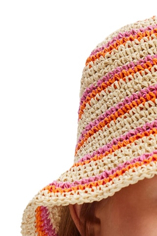 Cappello di paglia - Beige e arancione