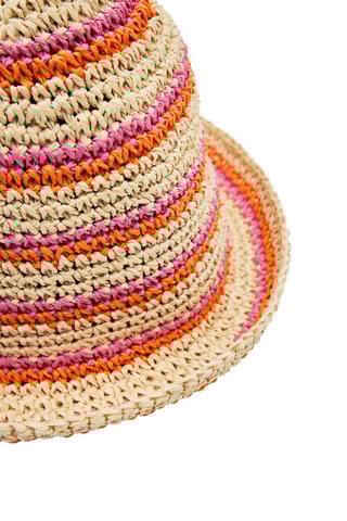 Cappello di paglia - Beige e arancione