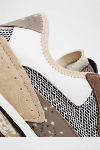 Sneakers platform in pelle - Beige