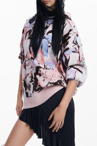 Maglia regular con cappuccio - Rosa