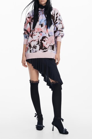 Maglia regular con cappuccio - Rosa