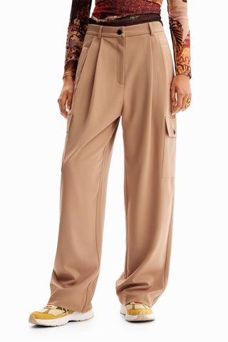 Pantaloni wide legs - Beige