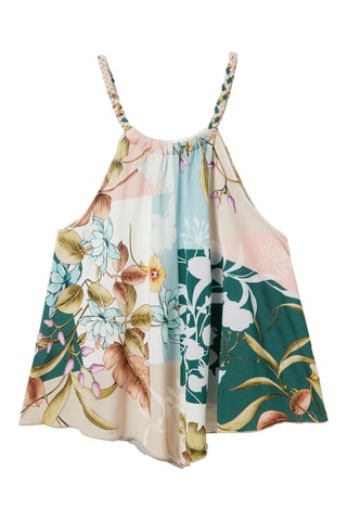 Top - Ecrù e petrolio