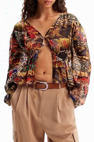 Camicia regular - Marrone e rosso