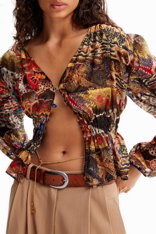 Camicia regular - Marrone e rosso