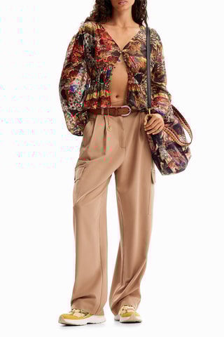 Camicia regular - Marrone e rosso